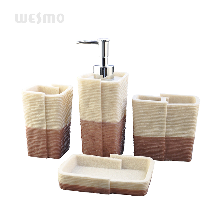 Hot Sale Simple Bathroom Products Accessories Sandstone Polyresin Bathroom Accessories
